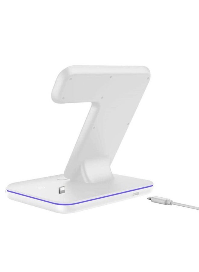 3-In-1 Wireless Charger White - Image 2