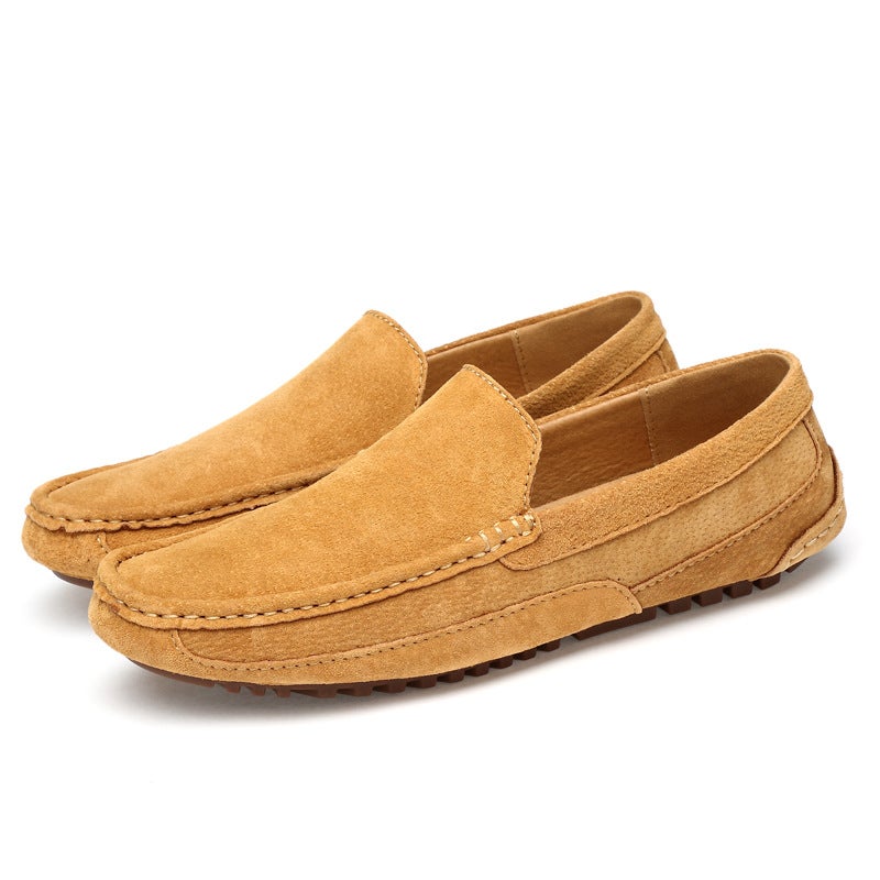Men'S Leather Shoes Handmade Men'S Loafers Leather Lace-Up Loafers British Loafers Breathable Men'S Loafers - Image 1