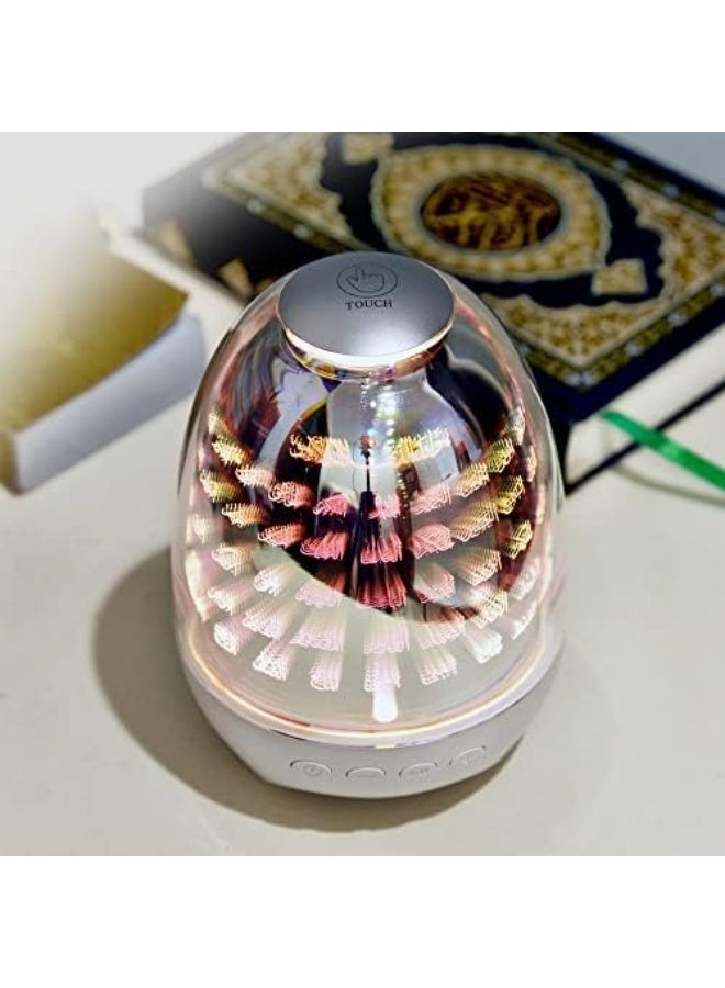 إيكوانتو مصباح سماعة قرآن إيكوانتو SQ-707 على شكل بيضة مع تحكم باللمس، سماعة بلوتوث، إضاءة LED متعددة الألوان، ريموت كنترول، تلاوات قرآن عالية الجودة بـ 16 قارئًا و16 لغة ترجمة - Image 1