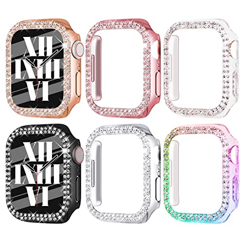 FULLIFE 6-Pack for Apple Watch Ultra 3/2/1 Case Series 11 10 9 8 7 6 5 4 3 2 1 SE3 49/45/44/42/41/40/38mm Bling Face Cover Sparkling Frame for iWatch Women - Image 1