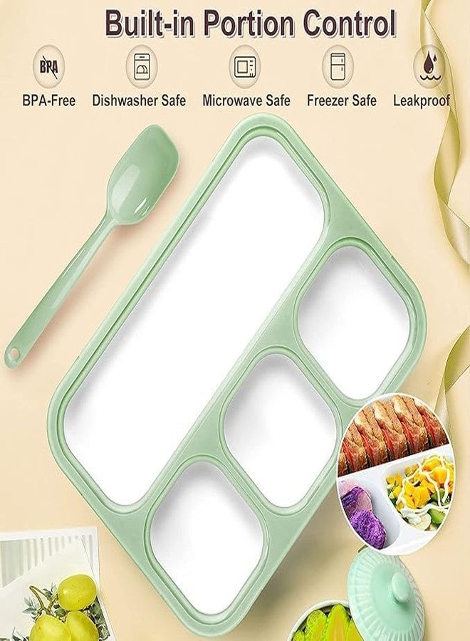 JIGVA 1000 ml 4‑Compartment Grid Lunch Box – Leak‑Proof, Insulated PP with Silicone Seal, Microwave & Dishwasher Safe – Office & School Meal Organizer, Multicolor - Image 3