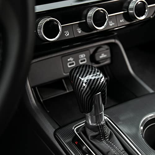 CKE Compatible with Honda Civic 2022 2023 2024 2025 for CRV HRV 2023 2024 2025 for Accord 2018-2024 2025 Accessories Car Center Console Gear Shift Knob Cover Trim Cap -Black Carbon - Image 3