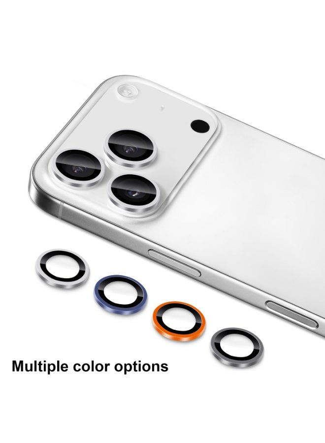 MOCOM Apple iPhone 17 Pro Max/17 Pro Camera Lens Protector, 9H Tempered Glass Screen Protector with Metal Individual Ring, HD Clear Anti-Glare, Scratch-Resistant, Easy Installation - Suitable for Silver - Image 3