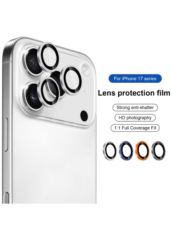 MOCOM Apple iPhone 17 Pro Max/17 Pro Camera Lens Protector, 9H Tempered Glass Screen Protector with Metal Individual Ring, HD Clear Anti-Glare, Scratch-Resistant, Easy Installation - Suitable for Silver - Image 2