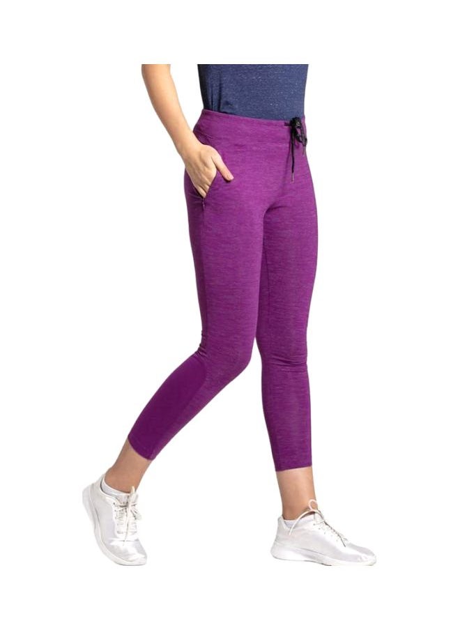 JOCKEY Jockey Women Sports Leggings AA01 0103 PGMAL Purple Glory Marl Large  - Image 3