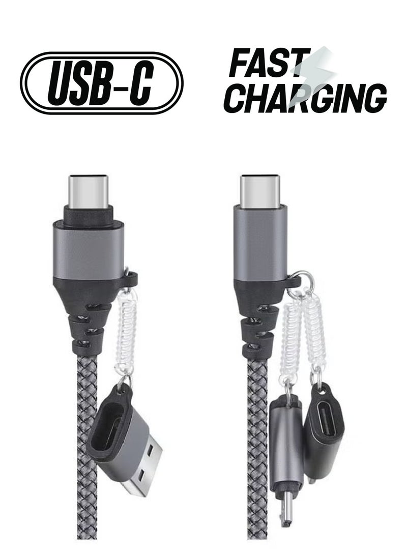 3-In-2 Power Line Data Cable Type-C Micro usb Connector Fast Charging Data Transfer Cable 1.5 Meter - Image 1