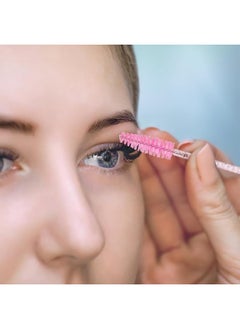 Generic Disposable pink lash brushes, eyebrow spoolies for mascara wands, makeup tools and cosmetics pack. of 12 pcs..  - Image 4