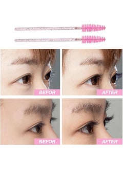 Generic Disposable pink lash brushes, eyebrow spoolies for mascara wands, makeup tools and cosmetics pack. of 12 pcs..  - Image 3