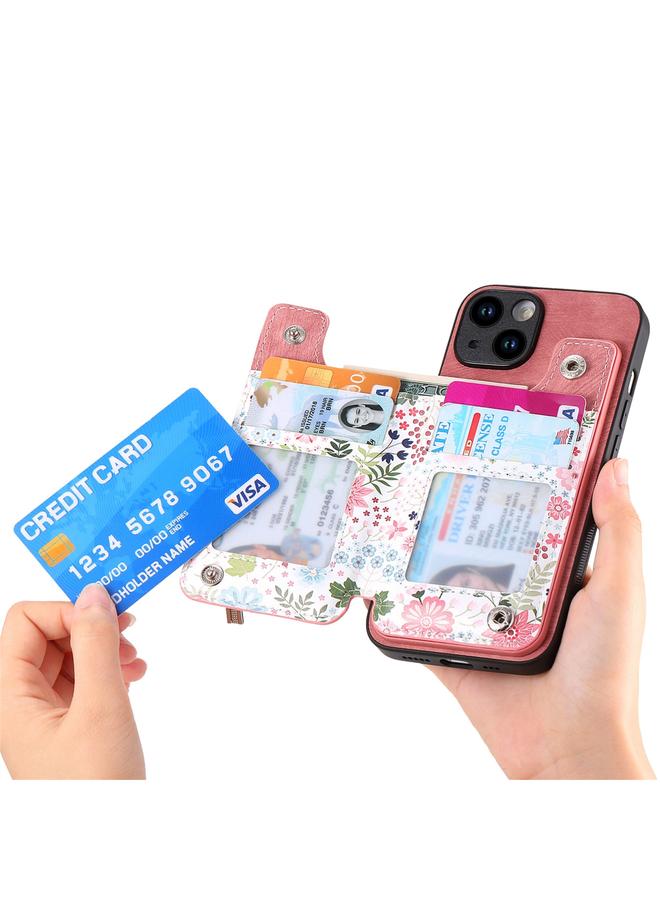 S-TOP Case For iPhone 11 Pro Retro Painted Zipper Wallet Back Phone Case - Image 4