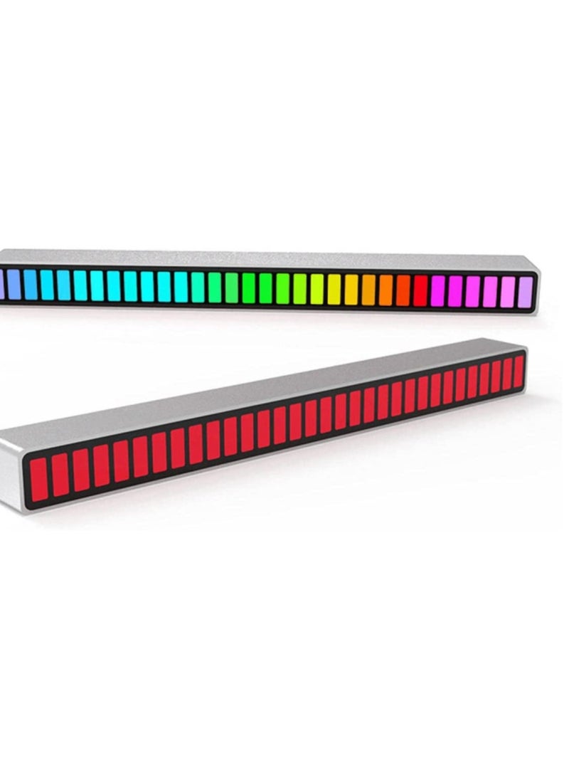 ELTRAZONE RGB Sound Control Light, 2 Pcs Rechargeable Voice-Activated Pickup Rhythm Creative Colorful LED Ambient 32 Bit Music for Car Laptop Party Outdoor Gaming  - Image 1