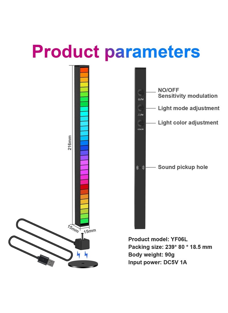 ELTRAZONE RGB Sound Control Light, 2 Pcs Rechargeable Voice-Activated Pickup Rhythm Creative Colorful LED Ambient 32 Bit Music for Car Laptop Party Outdoor Gaming  - Image 2
