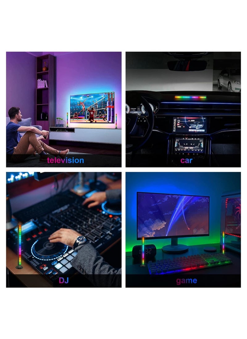 ELTRAZONE RGB Sound Control Light, 2 Pcs Rechargeable Voice-Activated Pickup Rhythm Creative Colorful LED Ambient 32 Bit Music for Car Laptop Party Outdoor Gaming  - Image 4