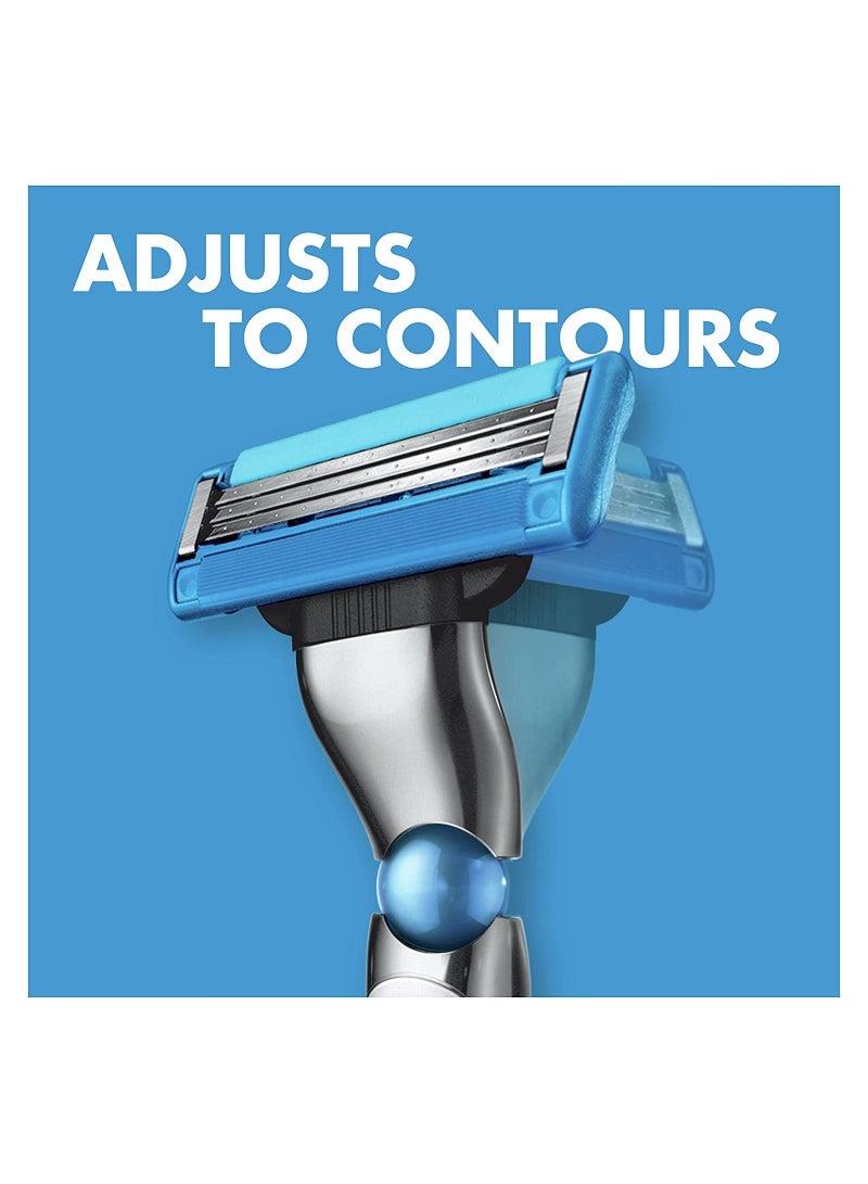 Gillette Mach3 Turbo 3D 4 Blade Refills Silver/Blue - Image 3