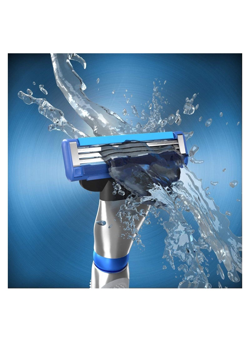 Gillette Mach3 Turbo 3D 4 Blade Refills Silver/Blue - Image 4