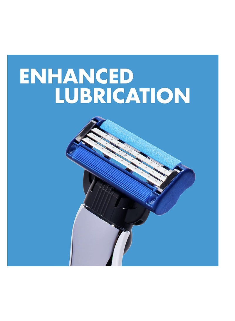 Gillette Mach3 Turbo 3D 4 Blade Refills Silver/Blue - Image 2