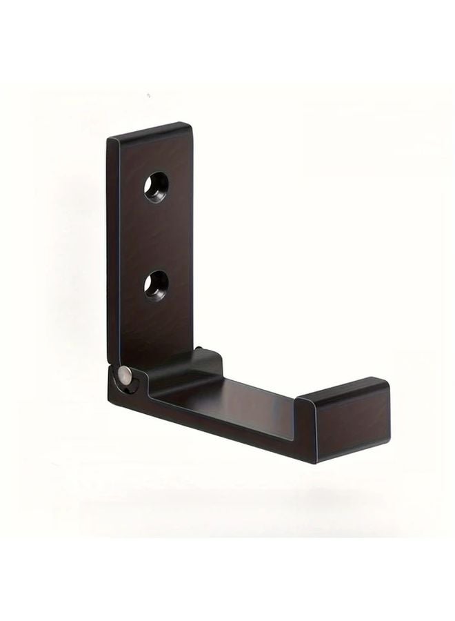 5Pcs Black Aluminum Wall Mounted Hangers Foldable Space Saving For Clothes Towels Bags - Image 5
