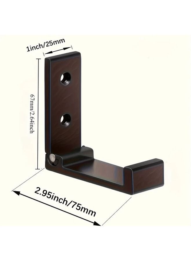 5Pcs Black Aluminum Wall Mounted Hangers Foldable Space Saving For Clothes Towels Bags - Image 4