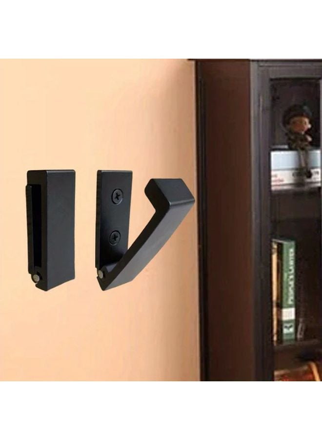 5Pcs Black Aluminum Wall Mounted Hangers Foldable Space Saving For Clothes Towels Bags - Image 3