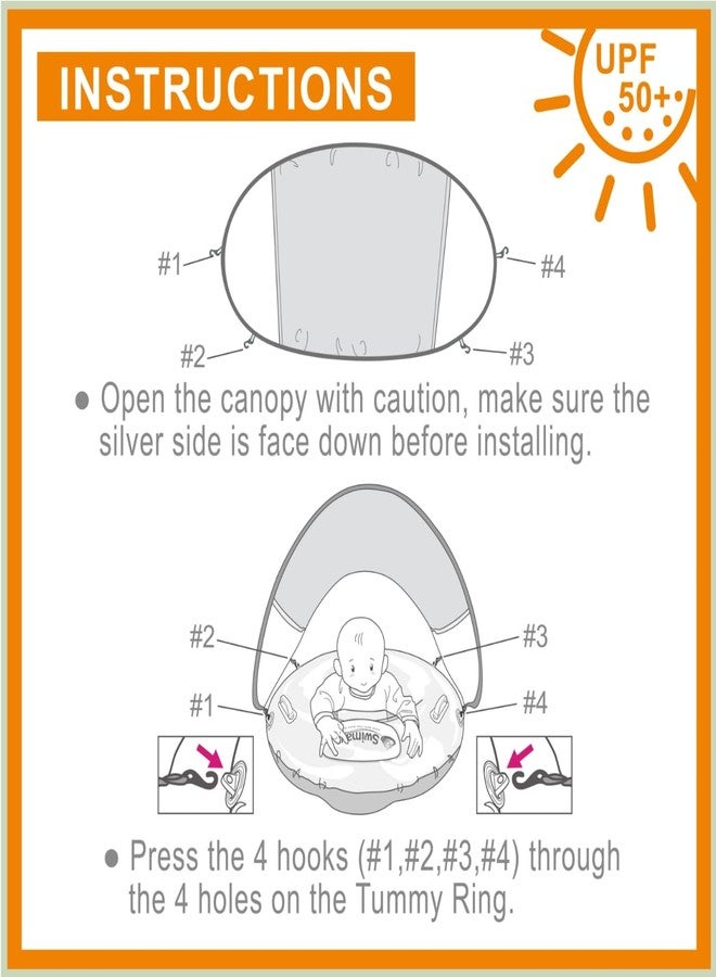 Swimava G3 Baby Seat Ring with Canopy (Age 6-36 Months) - Inflatable Swimming Float, Foldable Lightweight Pool Swim Training Aid for Babies, Infants and Toddlers (Le Macaron) - Image 5