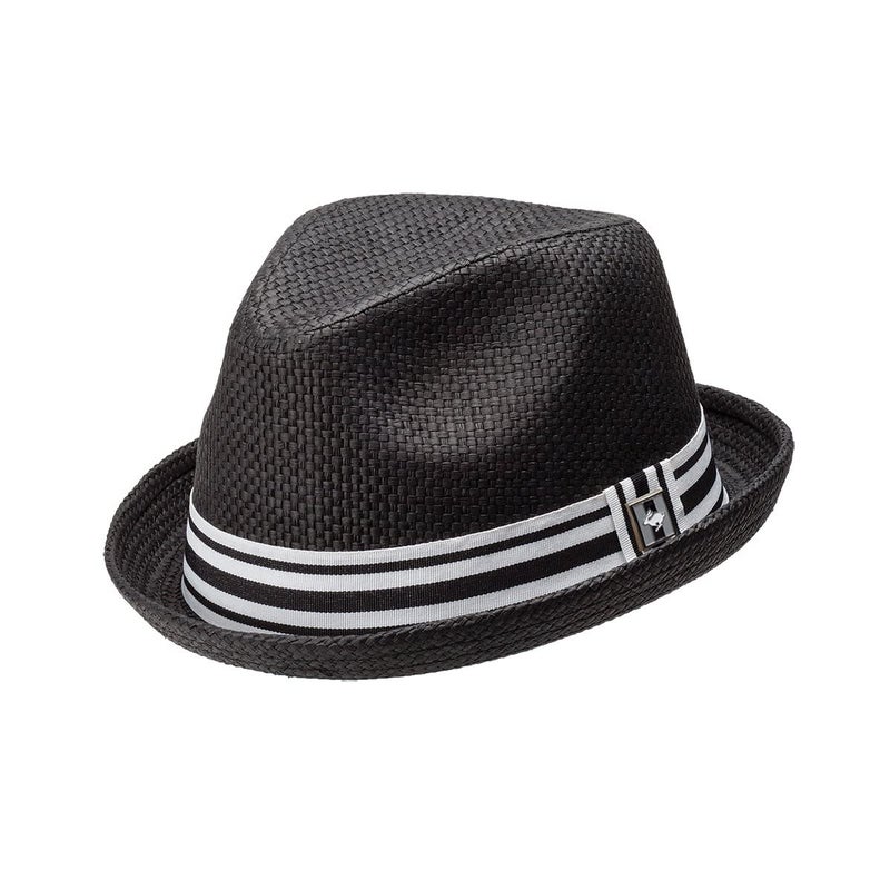 Peter Grimm Depp Natural Straw Fedora - Black (L/XL) - Image 1