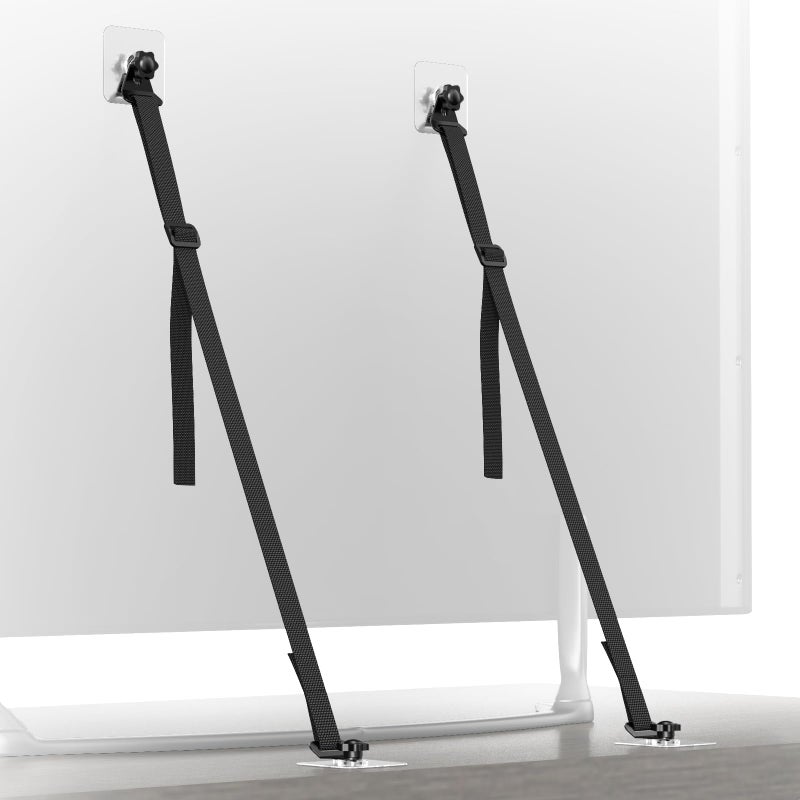 IMtKotW 2 Pcs Tv Safety Straps AdjustableNo Drill Anti Tip Furniture Anchors for Baby ProofingAdhesiveScrew Fastening Type Furniture Wall Anchor Earthquake Straps - Image 3