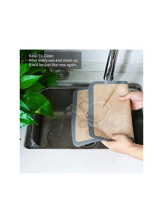 PROMASS Silicone Baking Mat Non-Stick Silicon Macaroon Baking Half Sheet BPA Free Perfect Baking Pad Cookie Kit for for Macarons,Cake,Bread and Pastry Making Set of 2 - Image 3