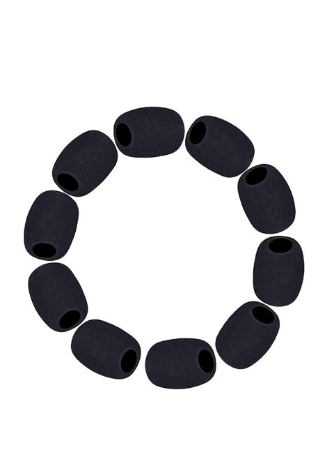 Lapel Microphone Windscreen, for Variety of Headset Microphone, Tough Sponge Material, Microphone Noise Reduction, Black, 10 Pack
