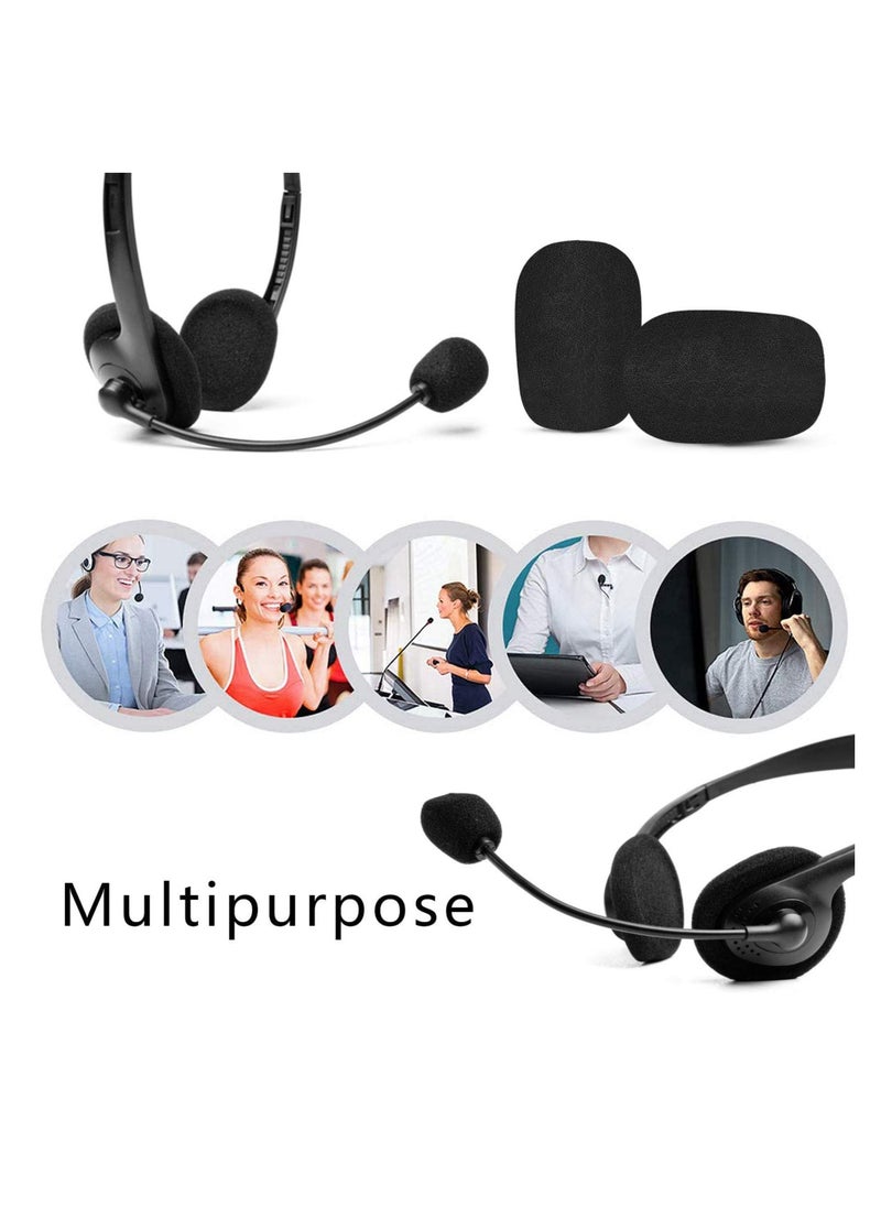 Lapel Microphone Windscreen, for Variety of Headset Microphone, Tough Sponge Material, Microphone Noise Reduction, Black, 10 Pack