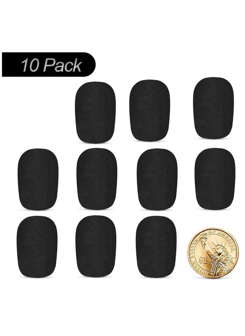 Lapel Microphone Windscreen, for Variety of Headset Microphone, Tough Sponge Material, Microphone Noise Reduction, Black, 10 Pack