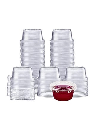 2 oz Plastic Disposable Jello Shot Cups with Lids 100 Sets  Small Portion Containers Salad Dressing Dipping Sauce Cups for Souffle Condiment Ramekins and Portion Control - pzsku/Z25A8954E4BE39D3E3229Z/45/1749490211/cb907886-5436-4396-97a9-57a68f5da2bb