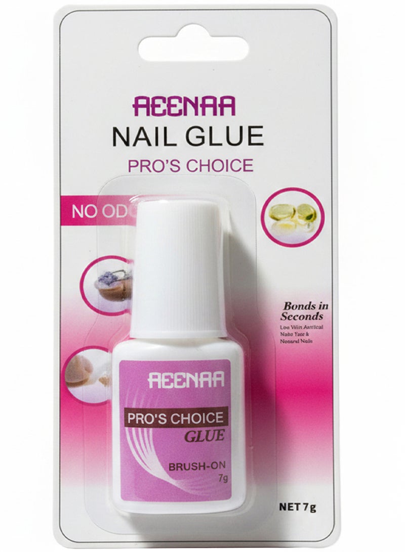 AEENAA Professional Brush-On Nail Glue – Strong Hold Adhesive for Acrylics, Press-On Nails & Tips – Quick Drying, Bonds in Seconds – 7g - Image 1