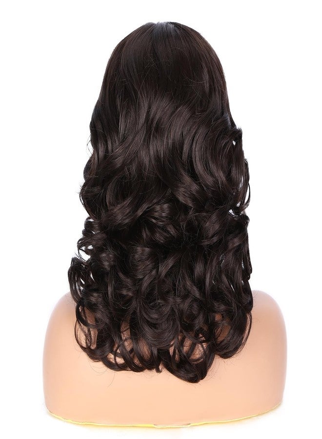 quickwig Loose Wave Bob Wig Side Part Short Curly Wavy Wig for Black Women Chocolate Glueless Lace Part Synthetic Wig Shoulder Length Body Wave Wig - Image 5