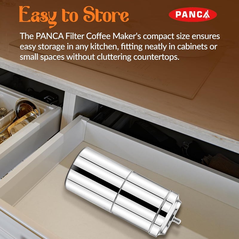 PANCA PANCA Filter Coffee Maker Stainless Steel South Indian Coffee Decoction Maker Makes 2 to 4 Cup 200 ml CapacityPack of 1 Steel  - Image 5