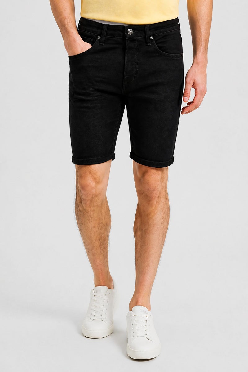 LEE Men Washed Denim Shorts, Black - Image 1