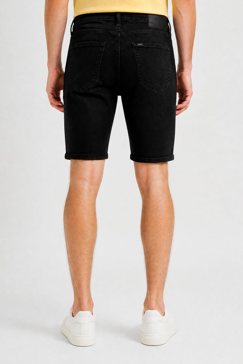 LEE Men Washed Denim Shorts, Black - Image 3