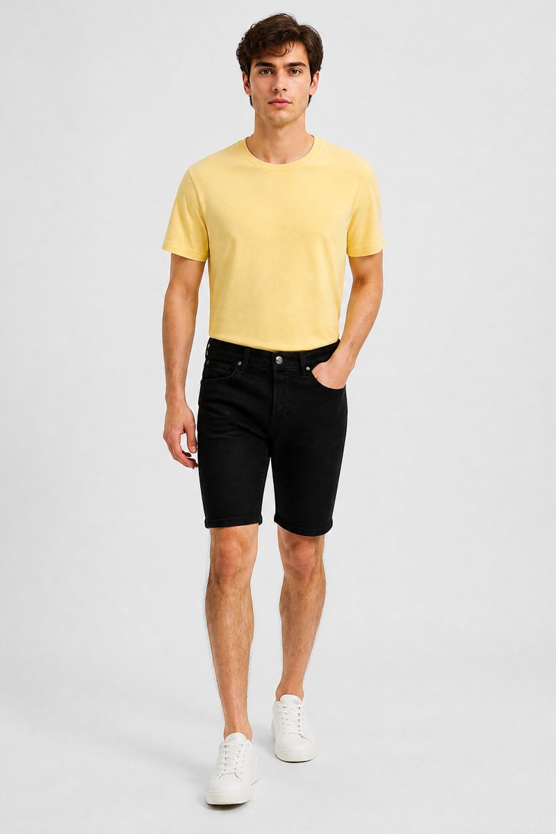 LEE Men Washed Denim Shorts, Black - Image 5