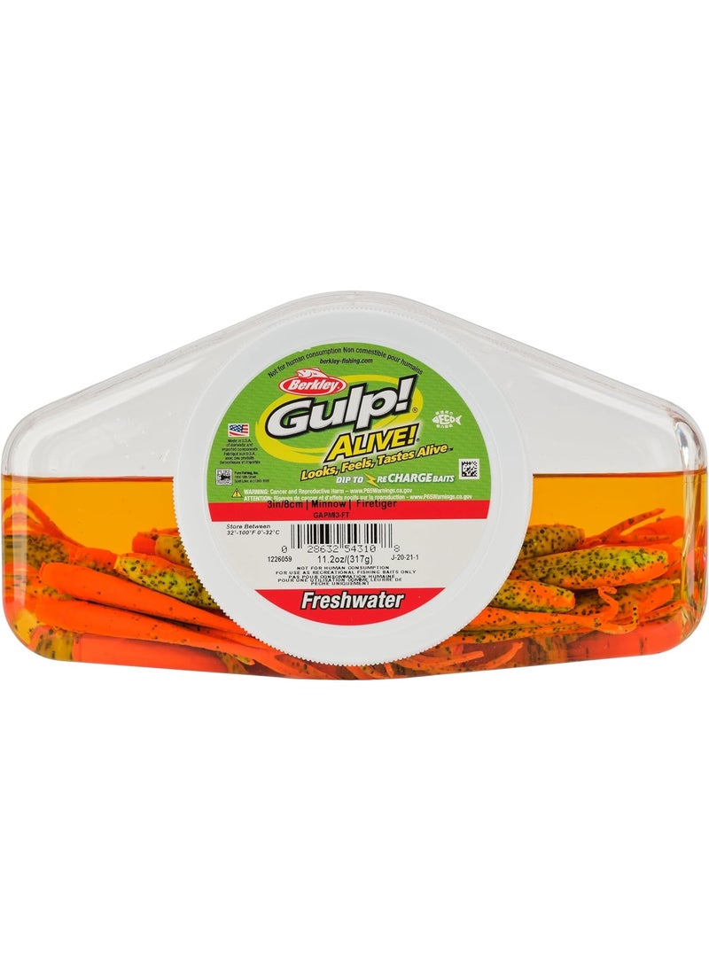 Berkley Berkley Gulp Alive Minnow Fishing Soft Bait Firetiger 3in  Pint 4x7  - Image 2