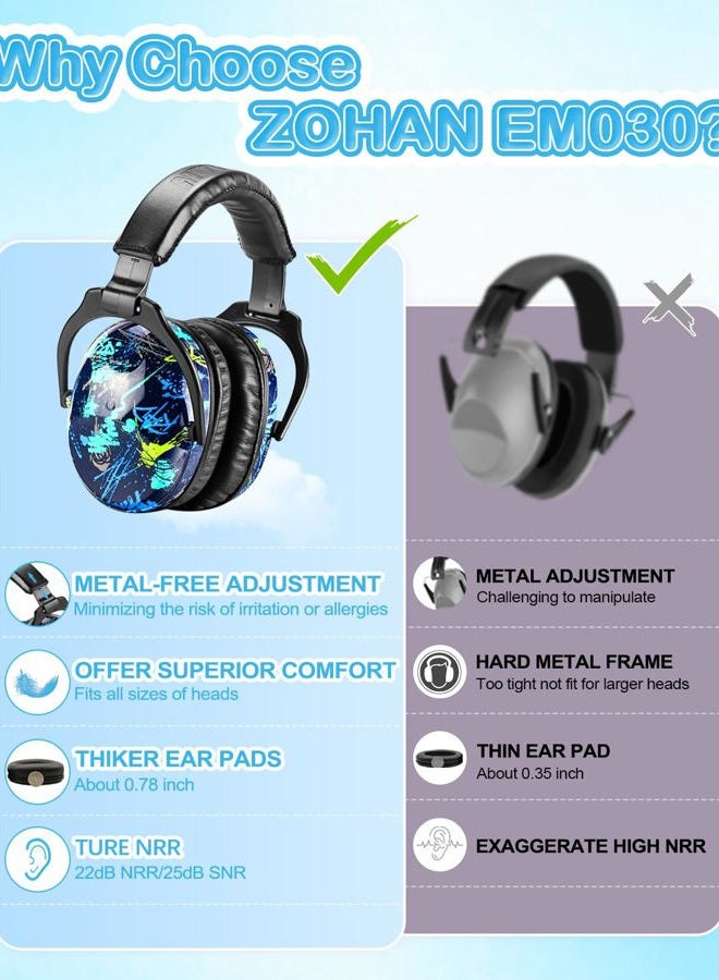 Zohan Kids Ear Protection 2 Pack, Hearing Protection Safety Ear Muffs for Children Have Sensory Issues, Adjustable Noise Reduction Earmuffs for Concerts, Fireworks, Air Shows(Rap&Unicorn) - Image 3