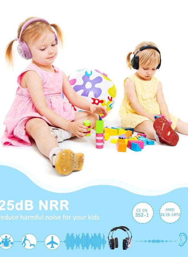 Zohan Kids Ear Protection 2 Pack, Hearing Protection Safety Ear Muffs for Children Have Sensory Issues, Adjustable Noise Reduction Earmuffs for Concerts, Fireworks, Air Shows(Rap&Unicorn) - Image 4