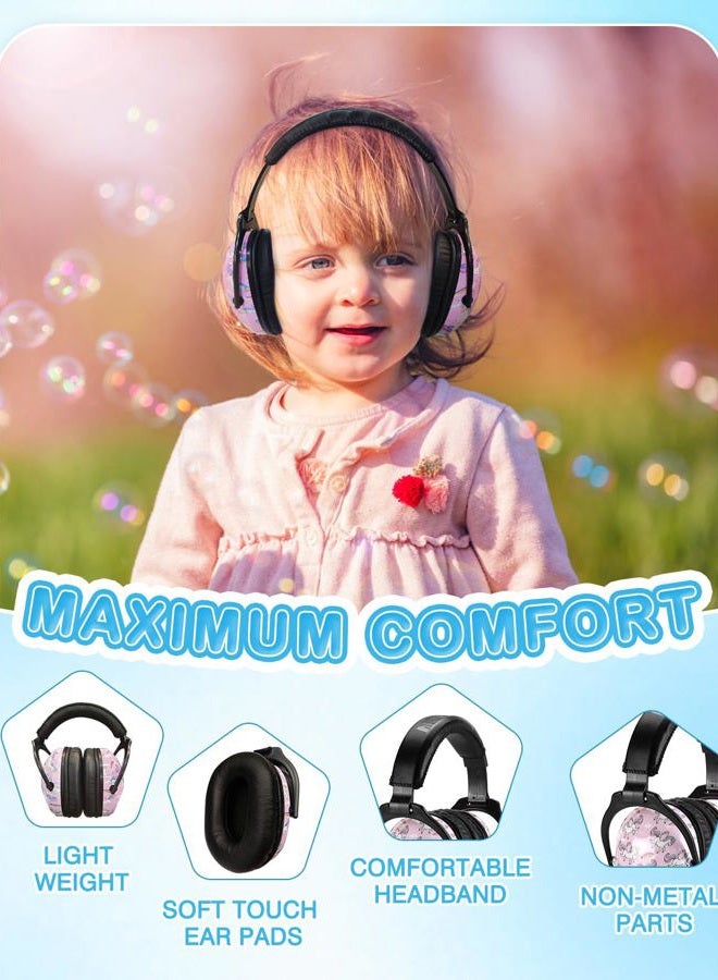 Zohan Kids Ear Protection 2 Pack, Hearing Protection Safety Ear Muffs for Children Have Sensory Issues, Adjustable Noise Reduction Earmuffs for Concerts, Fireworks, Air Shows(Rap&Unicorn) - Image 5