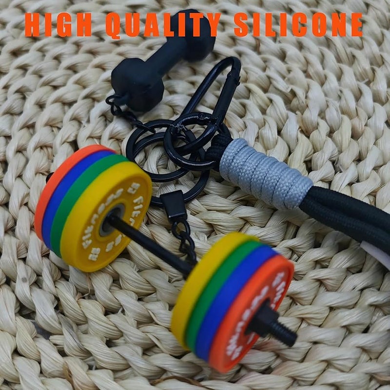 Bandfol Fitness Keychain Silicone Barbell Key Chain with Rope Handle for Gym Lover - Image 5