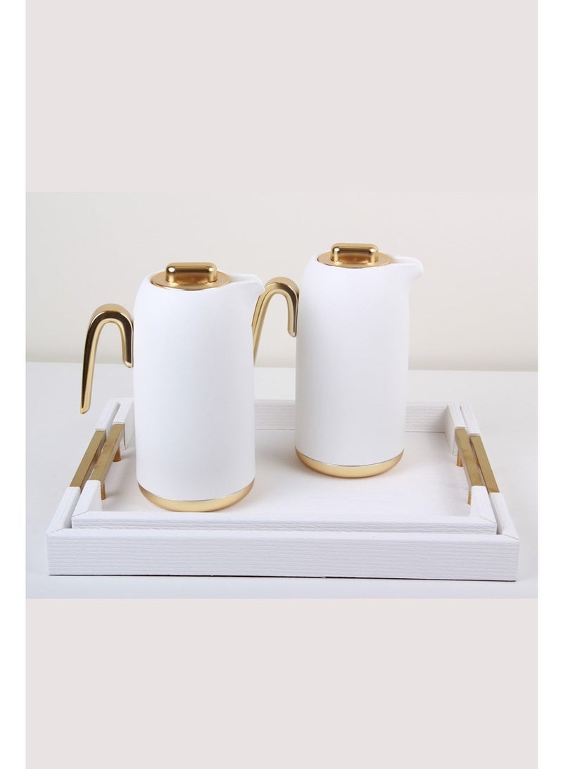Thermos set for tea and coffee and serving trays. - Image 2