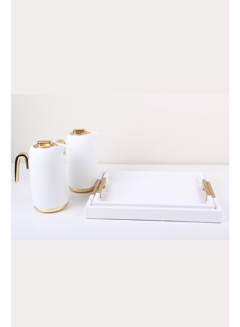 Thermos set for tea and coffee and serving trays. - Image 1
