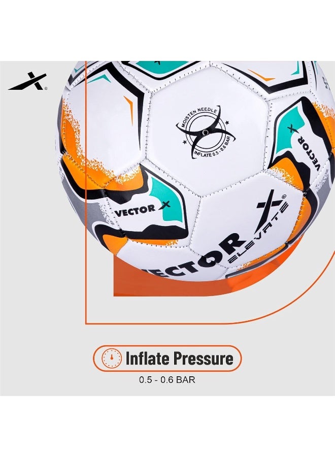 Vector X Elevate PVC Football – Multicolor, Size 5, Machine Stitched, Pump Included, Training & Match Use - Image 3