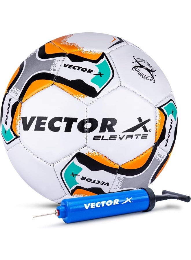 Vector X Elevate PVC Football – Multicolor, Size 5, Machine Stitched, Pump Included, Training & Match Use - Image 1