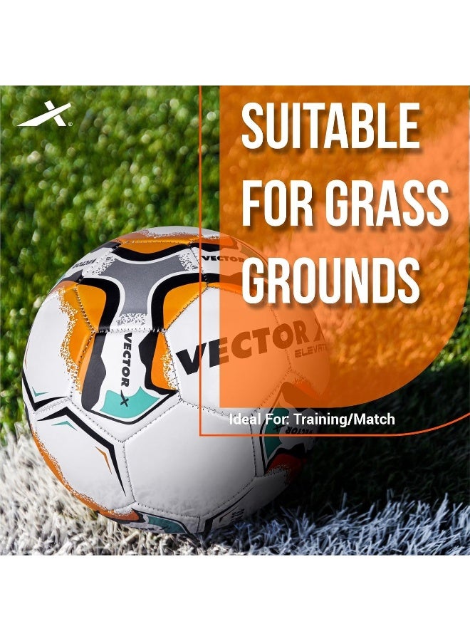 Vector X Elevate PVC Football – Multicolor, Size 5, Machine Stitched, Pump Included, Training & Match Use - Image 4