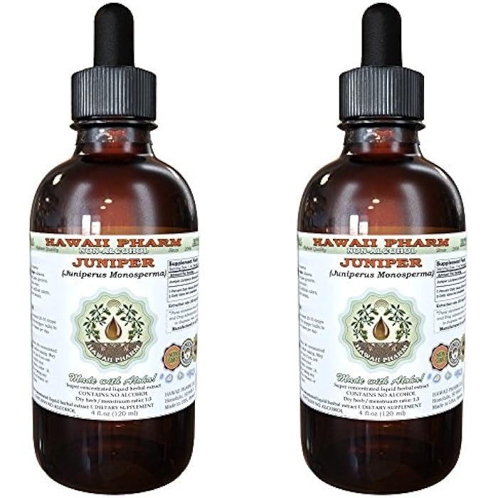 Hawaii Pharm Juniper Alcohol-Free Liquid Extract, Professional Grade, Small Batch Juniper (Juniperus Monosperma) Dried Berry Glycerite 2x4 oz - Image 1