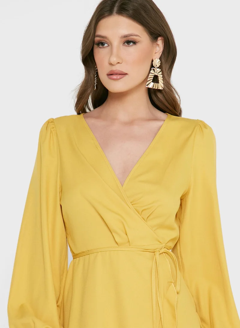 boohoo Knitted Wrap Dress