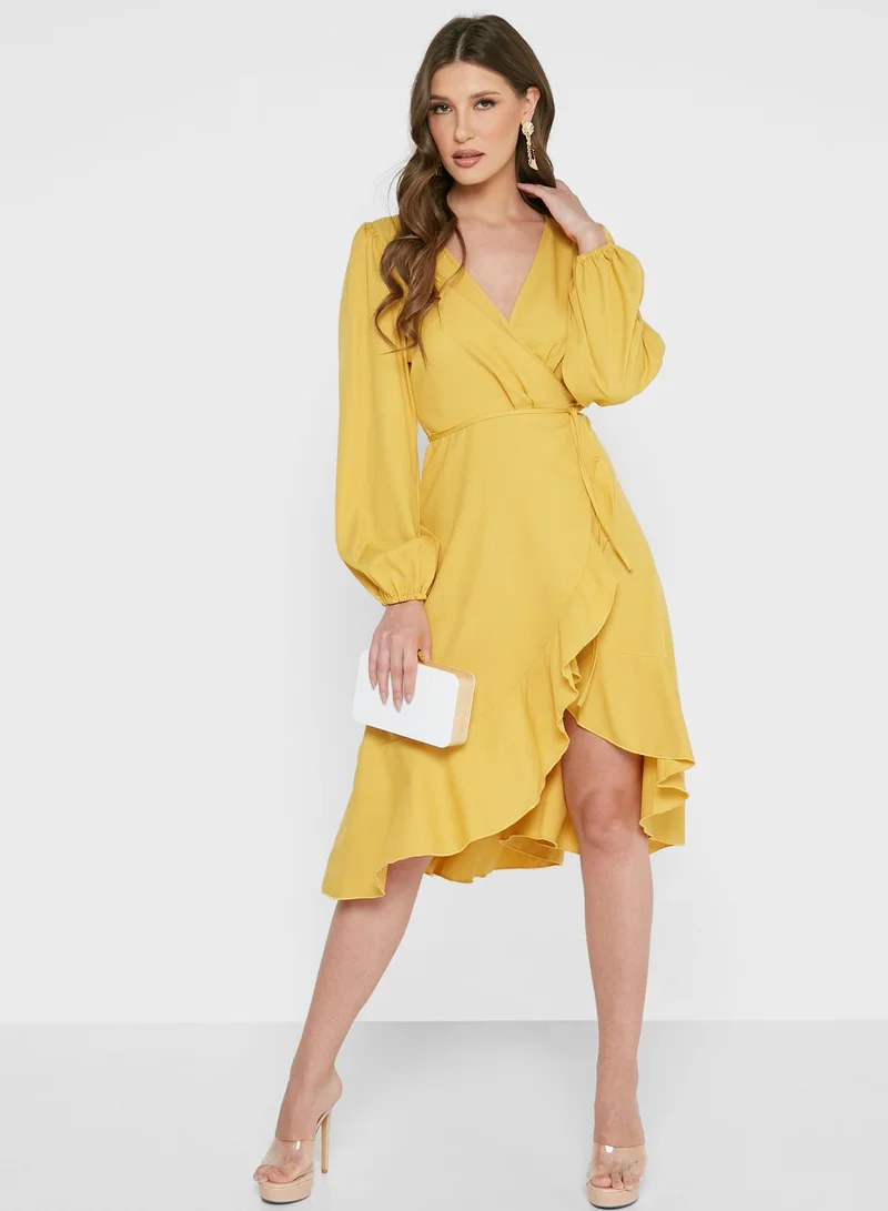 boohoo Knitted Wrap Dress
