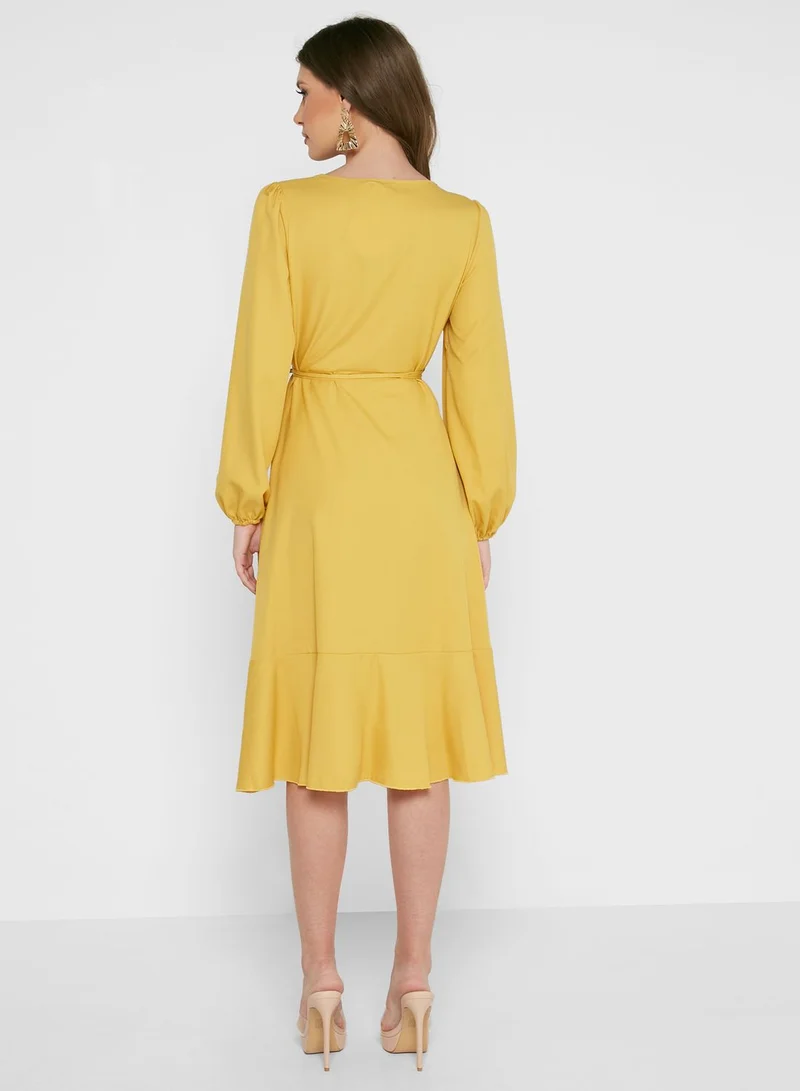 boohoo Knitted Wrap Dress